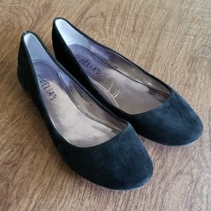 Women's Black Suede & Glitter Flats